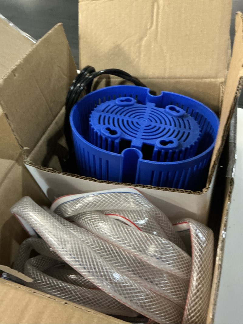 Condition photo showing Good Condition for pool cover pump above ground - submersible water sump pump swimming water removal pumps, with drainage hose & 25 feet extra long power cord, 850 gph inground, 3 adapters blue