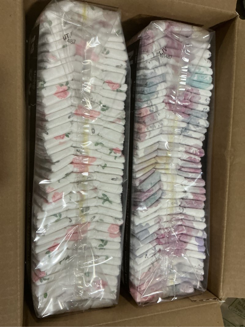 Condition photo showing New/Like New for the honest company comfort dry disposable diapers for sensitive skin, hypoallergenic, rose blossom + tutu cute, club box size newborn 72 count newborn (72 count) rose blossom + tutu cute