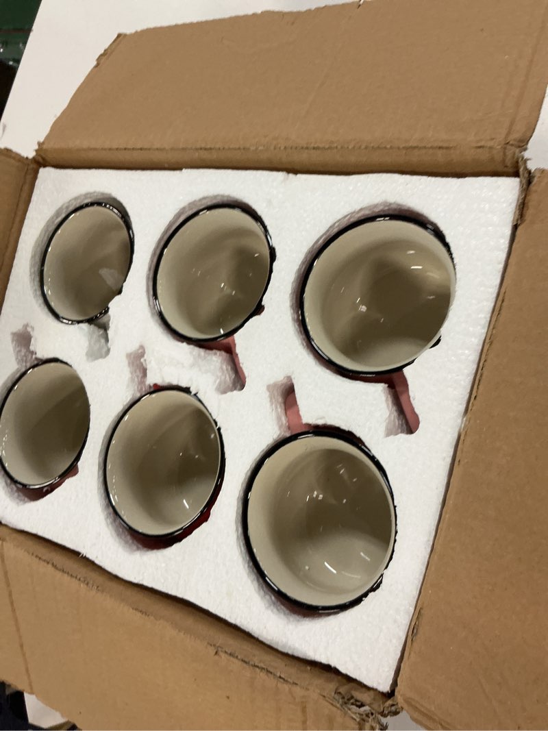 Condition photo showing Good Condition for 12 pieces valentine's day mugs 12 oz coffee ceramic mug with ribbon colorful love words coffee cup tiered tray decor for anniversary wedding table centerpieces