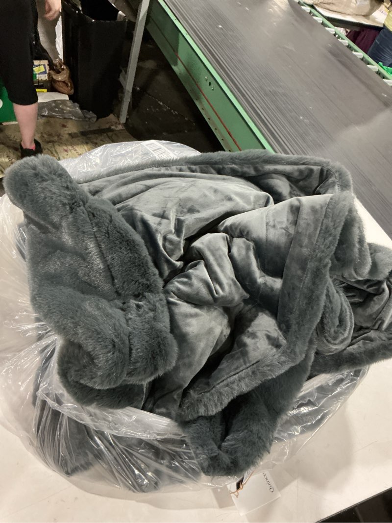 Condition photo showing As Is for luxury faux fur throw