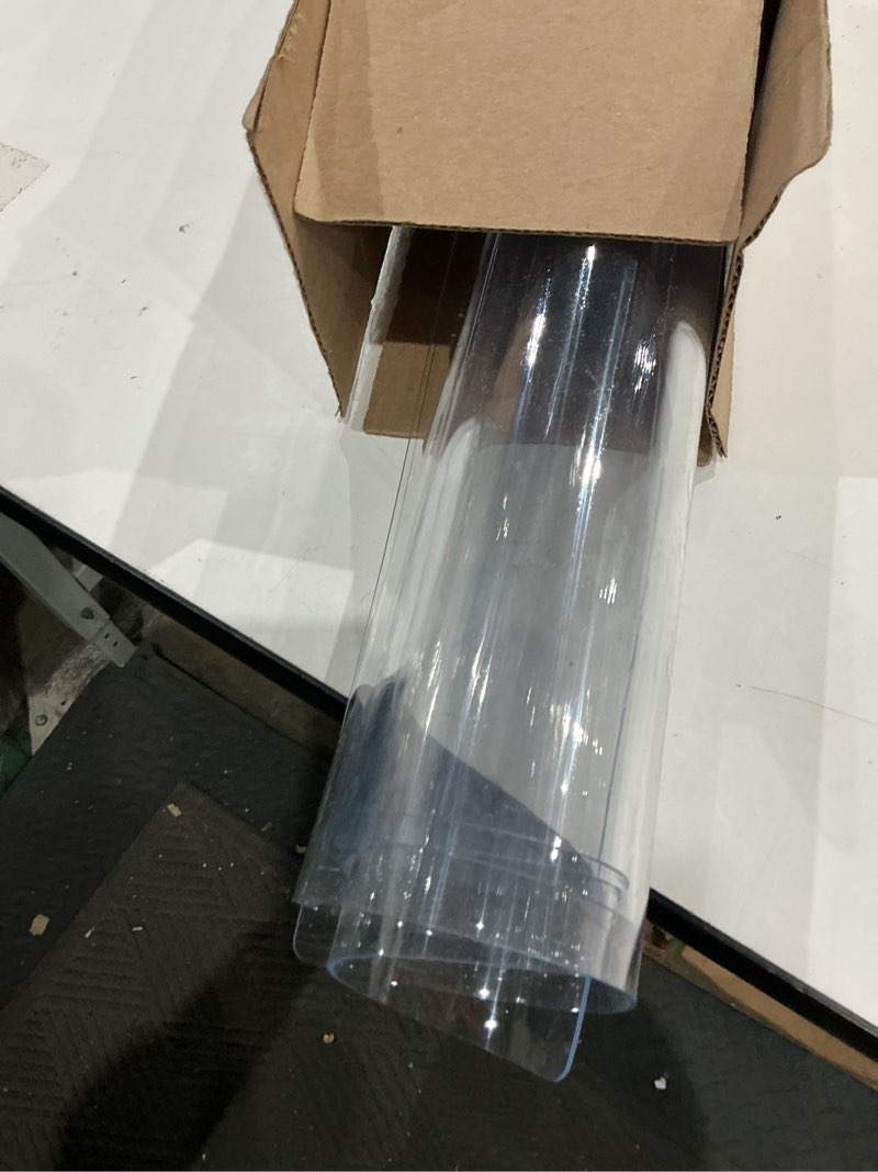 Condition photo showing As Is for necaux custom 12 x 24 inch clear desk cover protector, 1.5mm thick plastic desk pad mat, table cover tablecloth protector for office computer writing desk, side table, end table, night stand, dresser