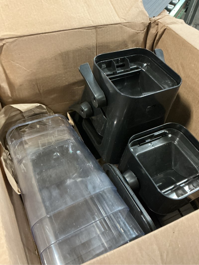 Condition photo showing As Is for Cereal Dispenser Countertop, 5L Kitchen Organization Cereal Containers Storage, Desktop Candy Dispenser Plastic Cereal Dispenser, Snack Containers Can Hold Granola, Dry Food, Grain (Black, 3Pc)