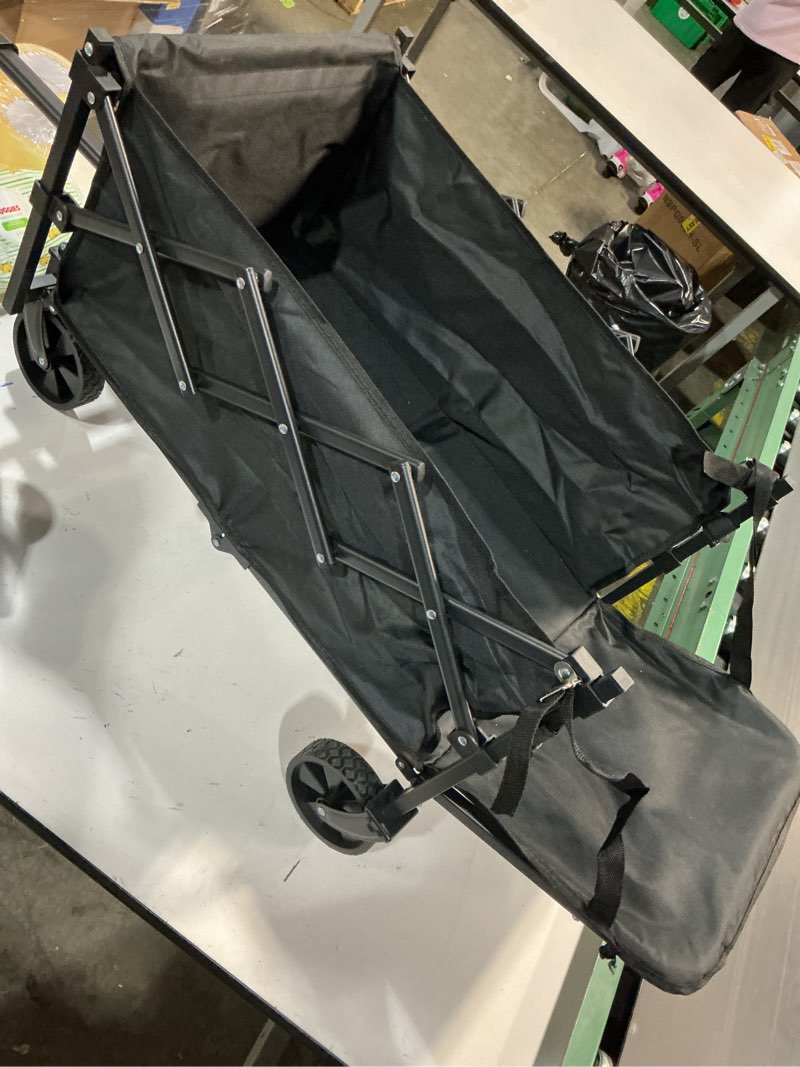 Condition photo showing Good Condition for XMT 100L Folding Wagon Cart Push & Pull Beach, 350 lbs Weight Capacity Heavy Duty Folding Beach Wagons with Big All-Terrain Wheels & Drink Holders for Groceries, Shopping, Camping, Sports - Black