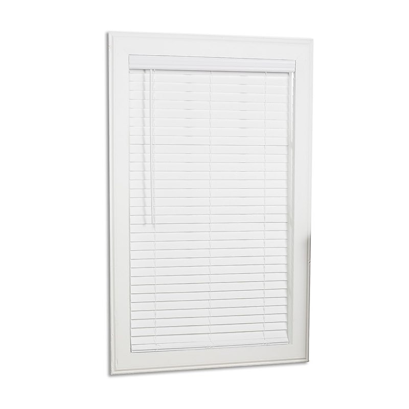  allen + roth Cordless Faux Wood 2-in Slat Width 21.5-in x 72-in Cordless White Faux wood Room darkening Horizontal