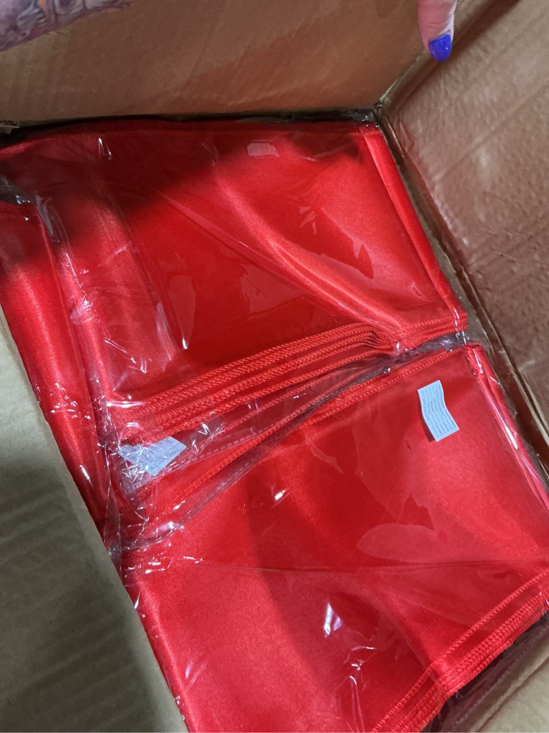 Condition photo showing New/Like New for 120 pcs red satin chair sashes, ties bows designed chairs decorative, chair cover sashes for thanksgiving wedding christmas banquet party home kitchen decoration (7 x 108 inch) red 120 pcs chair sashes