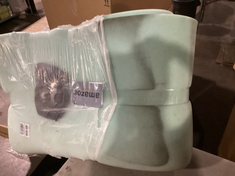 Condition photo showing As Is for amazon basics full size cooling gel-infused memory foam mattress topper, certipur-us certified, 3 inches, blue full 3" memory foam
