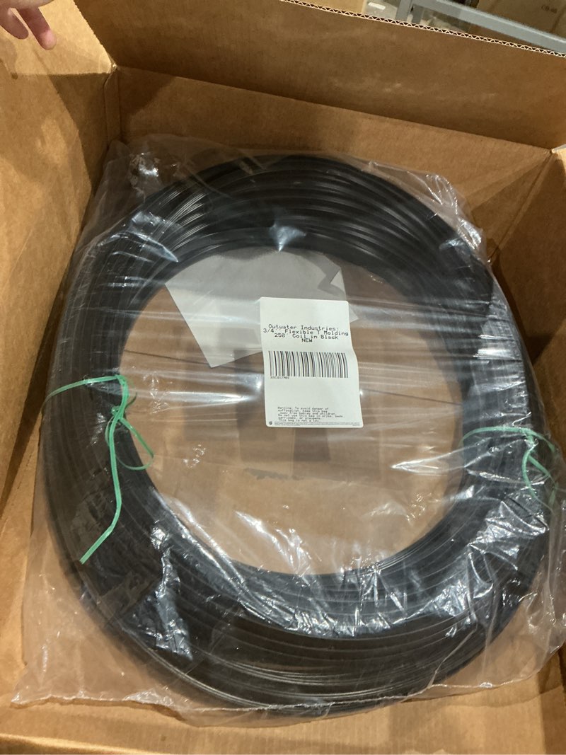 Condition photo showing New/Like New for outwater industries 250 foot black 3/4 inch center barb tee moulding t molding commercial, large projects 250 feet black