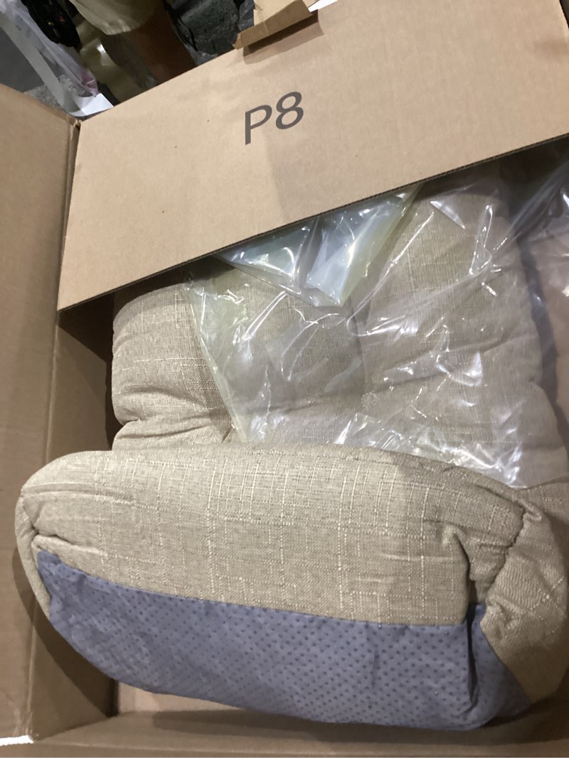 Condition photo showing Good Condition for bench cushion 27 inches for indoor furniture, premium waterproof linen for outdoor non-slip tufted cushions, high-density memory foam(light beige-27x12x4in) light beige 27x12x4in