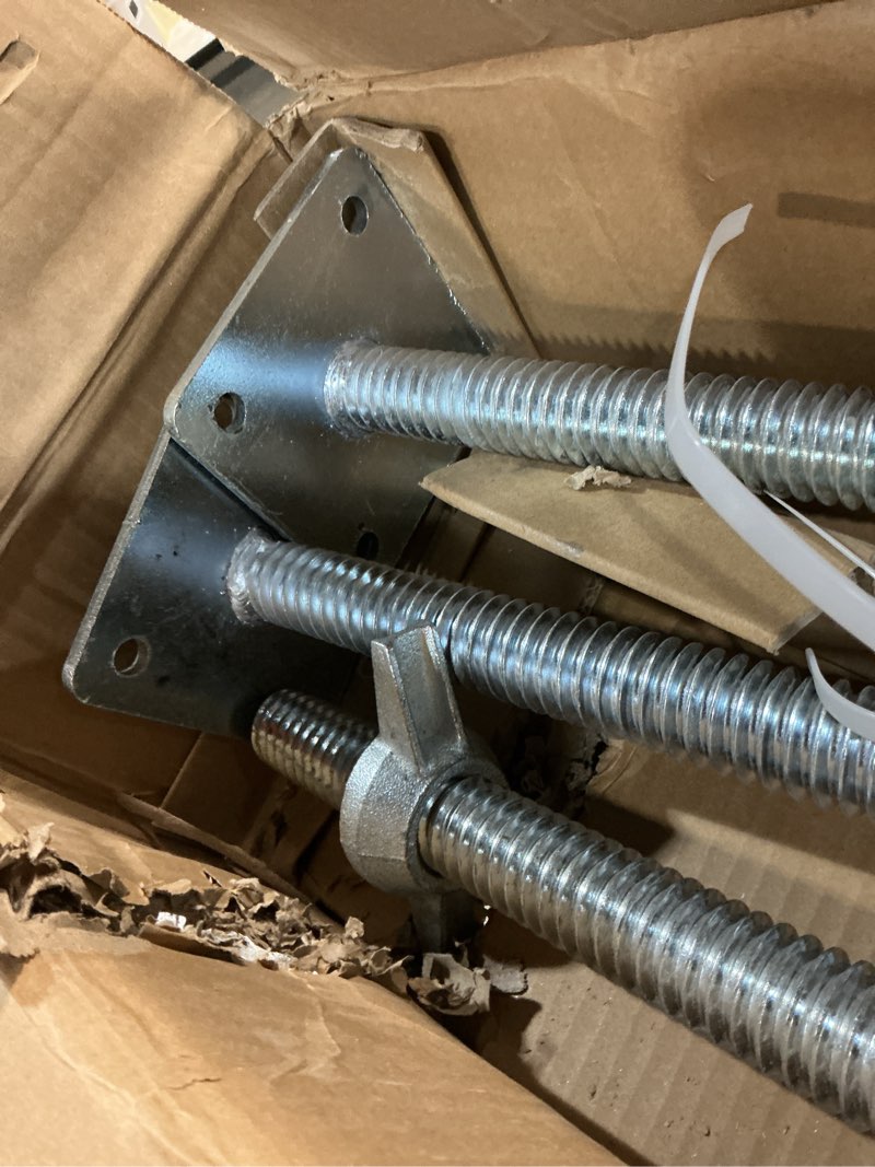 Condition photo showing New/Like New for VEVOR 4-Pack Adjustable Leveling Jacks, 18.2 In Adjustable Height & 3307lbs/1500kg Total Load Capacity Scaffold Jacks Feet, Solid Carbon Steel Screw Jacks for Baker-Style Scaffolding Equipment, Silver