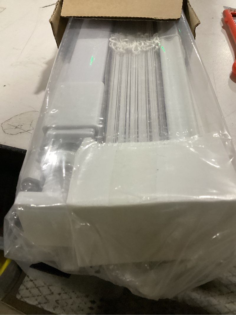 Condition photo showing Good Condition for LazBlinds No Tools No Drill 1" Vinyl Mini Blinds, Cordless Blinds for Windows, Light Filtering Horizontal Window Blinds & Shades, 27" W x 64" H, White Cordless-white 27" W x 64" H