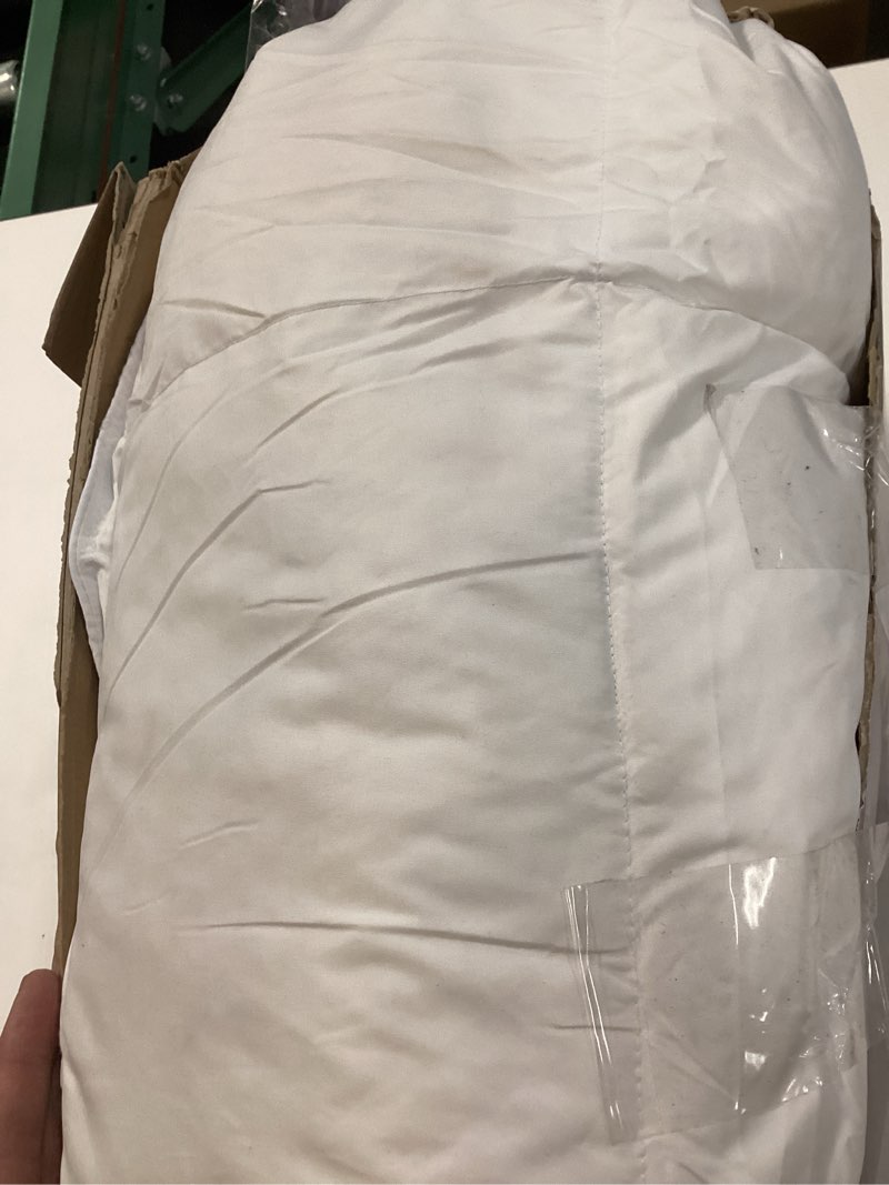Condition photo showing Good Condition for luxury goose feather down fiber comforter queen size, 300tc white cotton blended duvet insert, all season hotel bedding alternative down comforter with corner tabs (white, queen) white queen