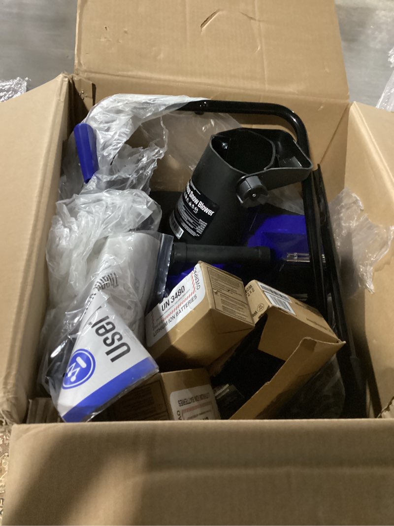 Condition photo showing As Is for Westinghouse WSnow18 48V Cordless Snow Blower 18 Inch Kit, Steel Auger, LED Light, 1200W Brushless Motor, 25ft Throwing Distance, Plows 650lbs/min, Compatible with Snow Joe Batteries 18 Inch with Battery/Charger
