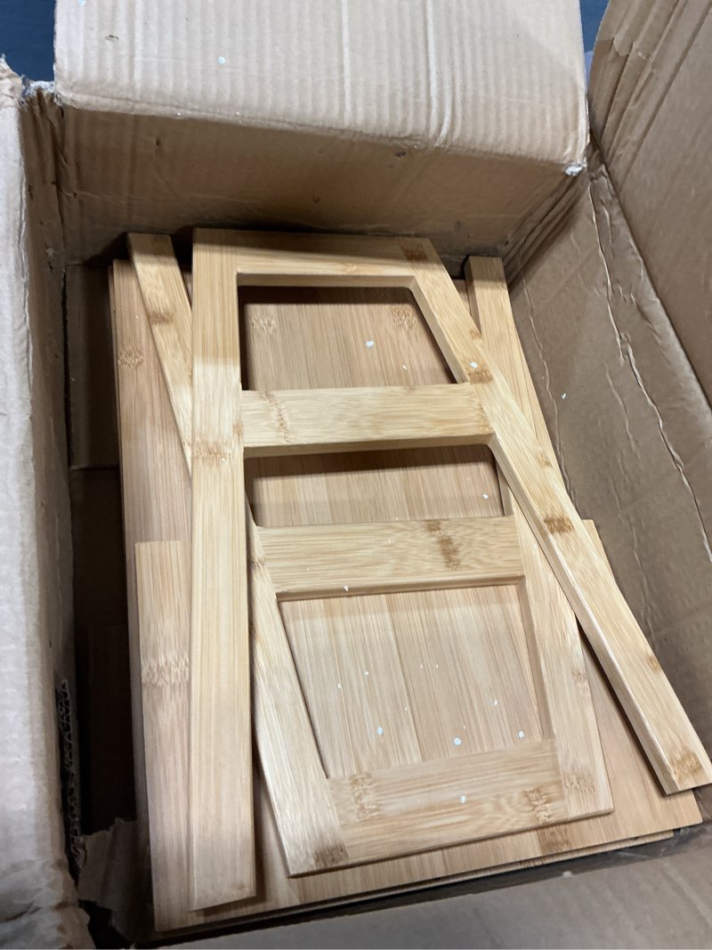 Condition photo showing Good Condition for pipishell bamboo stackable end tables, wood living room nightstand, bedside tables for bedroom storage, 2pcs natural