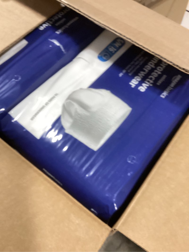 Condition photo showing New/Like New for Amazon Basics Unisex Protective Underwear, Overnight Absorbency, Small/Medium, 64 Count, (4 Packs of 16) Small/Medium 64.0