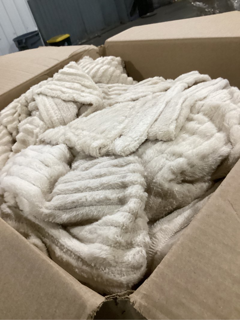 Condition photo showing Good Condition for buryeah 24 pcs flannel throw blanket bulk 50 x 60 in sleepover blanket outdoor wedding throw lightweight, oeko-tex standard 100 certified for sofa homeless gifts (khaki) 24 khaki