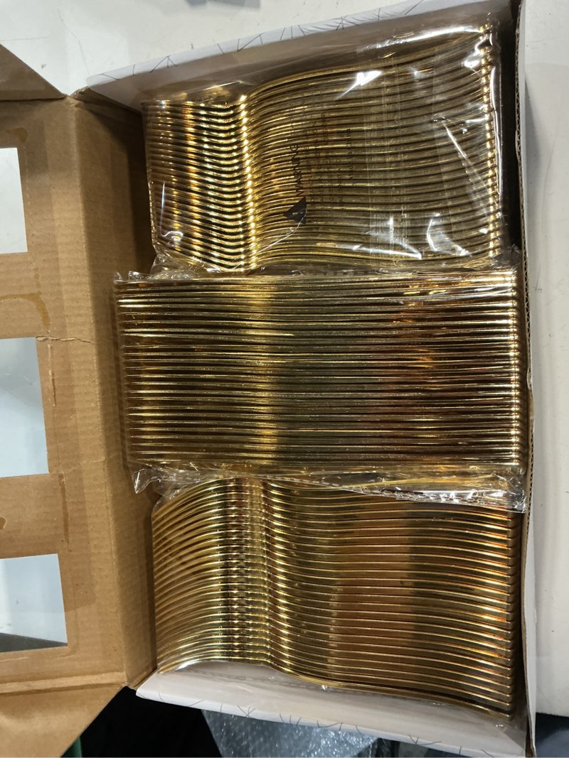 Condition photo showing New/Like New for wdf300 pieces gold plastic silverware - heavy duty disposable cutlery set plastic gold silverware set includes 100 forks, 100 spoons, 100 knives for party baby shower wedding spring gold - modern