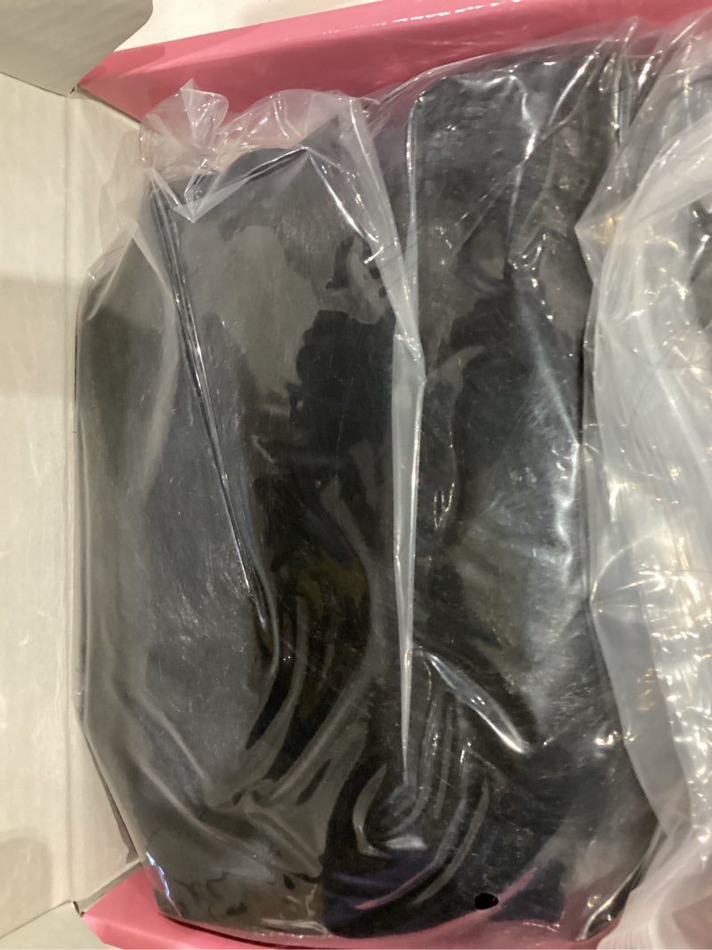 Condition photo showing As Is for straight headband wig half wig wear and go glueless wigs for black women 180% density natural looking as human hair synthetic wigs for daily party use (#1b black, 22 inch) #1b black 22 inch
