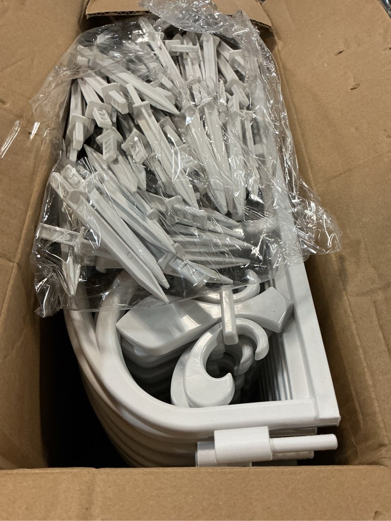 Condition photo showing Good Condition for 22ft white garden edging border 19 panels plastic landscape with 57 anchoring spikes decorative lawn barrier fence liner for flower bed yard white 19 pcs