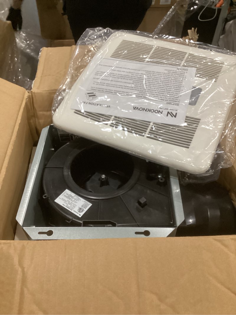 Condition photo showing As Is for bathroom exhaust fan with light, quiet ventilation fan, 100 cfm 0.7 sones, bath ceiling vent fan with 11w led combo for bathrooms ?laundry room shower