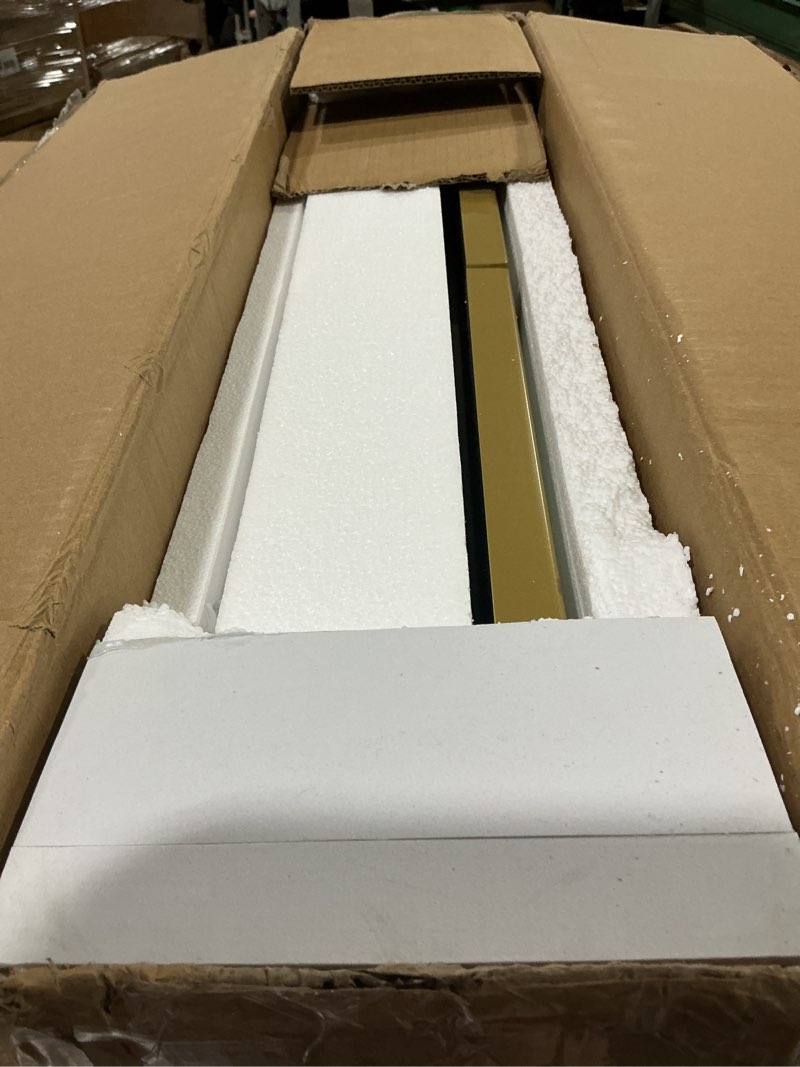 Condition photo showing As Is for bathroom medicine cabinet with mirror 24 x 30 inch, brush gold medicine cabinet recessed or surface wall-mounted, mirrored cabinets with sturdy metal adjustable shelves for bathroom vanity gold 24*30inch