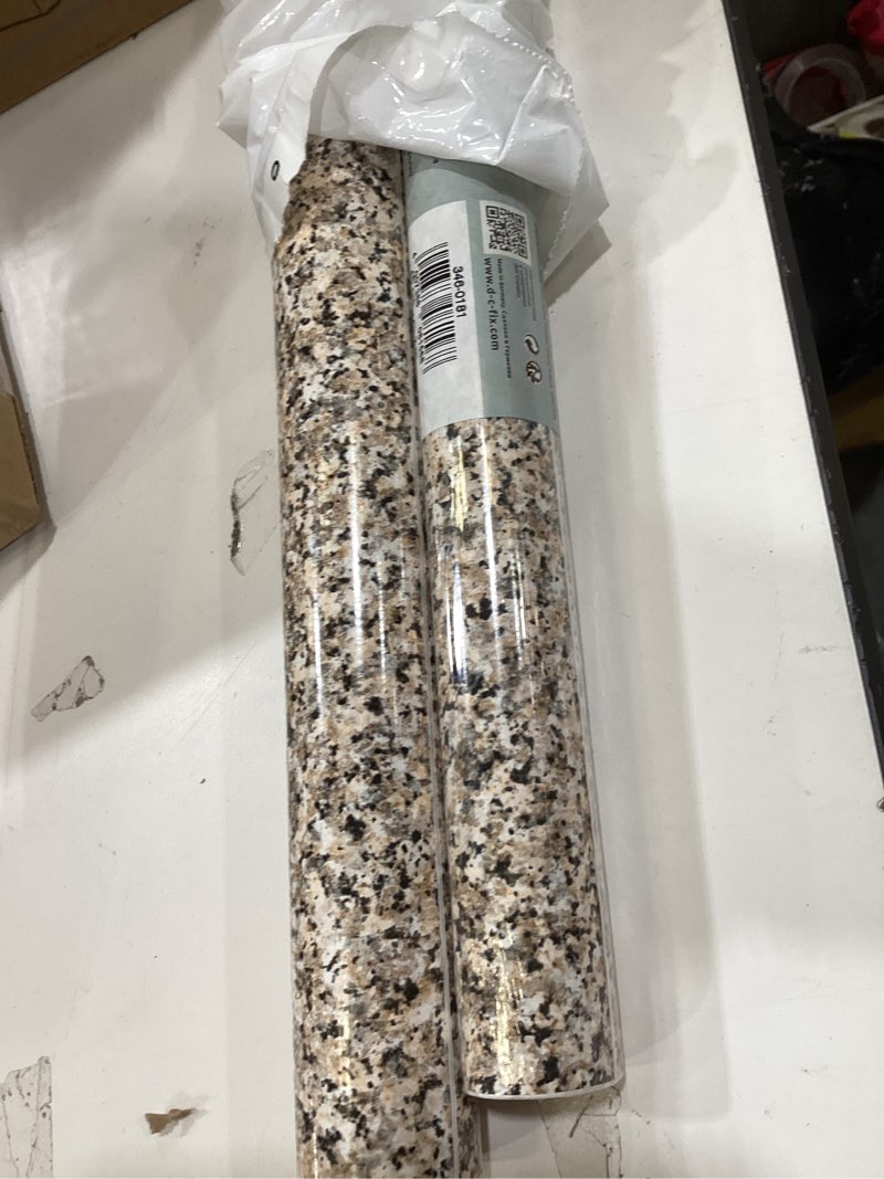 Condition photo showing Good Condition for d-c-fix 346-0181-2PKA Decorative Self Adhesive Film, Brown Granite, 17" x 78" Roll, 2-Pack with Applicator 17" x 78" roll - 2 Pk with Applicator