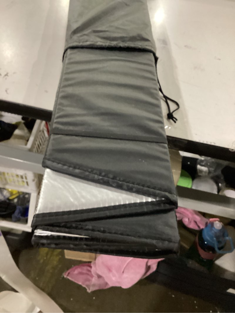 Condition photo showing Good Condition for windshield sun shade for te-sla model y juniper 2025-2026, custom fit folding design front window sunshade sun visor shield accessories for interior protector blocks uv rays heat