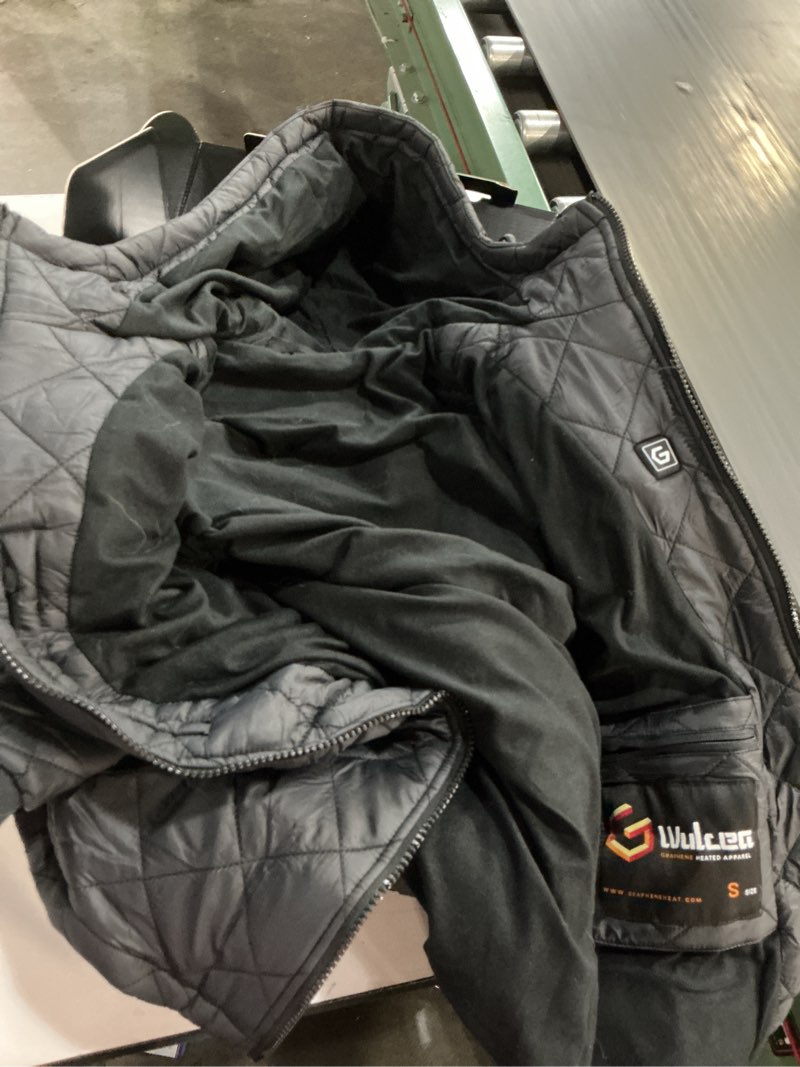 Condition photo showing As Is for Wulcea Graphene Heated Jacket For Women 12V 18400mAh Fast Charge With Large Capacity small Black