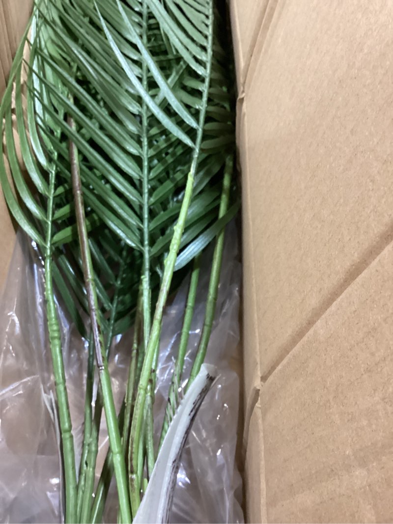 Condition photo showing Good Condition for Artificial Palm Plant 2.7FT Fake Palm Tree with 12 Trunks Perfect Faux Tropical Palm Plants in Pot for Indoor Outdoor House Home Office Garden Modern Decor Housewarming Gift (1Pack) 1 2.65FT