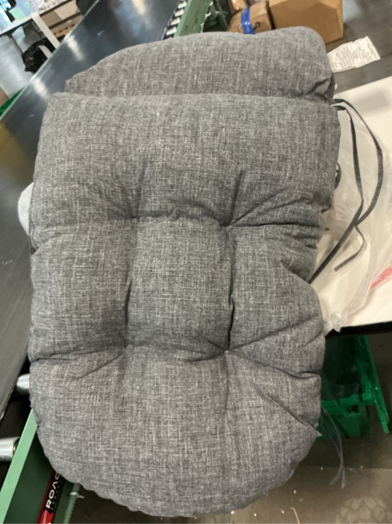 Condition photo showing Good Condition for qilloway outdoor seat/back chair cushion tufted pillow , spring/summer seasonal replacement cushions. (charcoal grey/black)