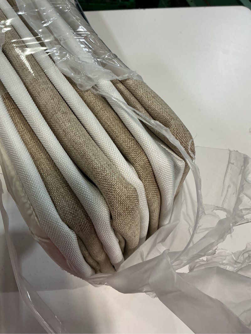 Condition photo showing Good Condition for collapsible fabric storage cubes 11x11 cube storage bins, 4 pack closet baskets box with handles for organizing, shelf, toys, clothes, home, office, nursery (beige&white) beige / off-white cube - 11"x11"x11"