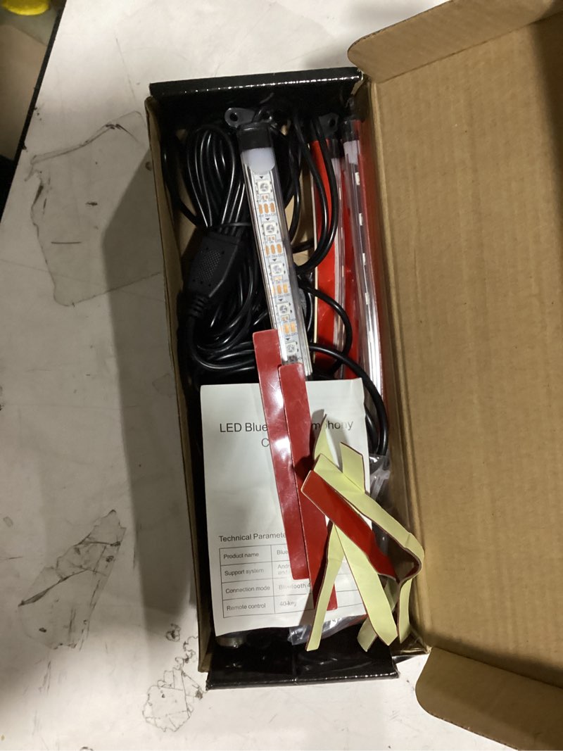 Condition photo showing As Is for car led lights interior, dream color rgb-ic interior car lights with app & remote control music sync color changing usb under dash led lights for jeeps trucks suvs, dc 5v app rgbic 48smd