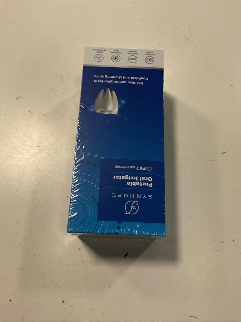 Condition photo showing New/Like New for water flosser [dental cordless portable] 6 modes & ipx7 waterproof rechargeable oral irrigator water teeth cleaner floss pick, home use waterflossers for braces bridges/gum care (white)