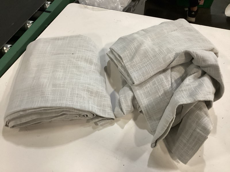 Condition photo showing Good Condition for european linen sheer curtain set (set of 2) color cloud 88”x96”