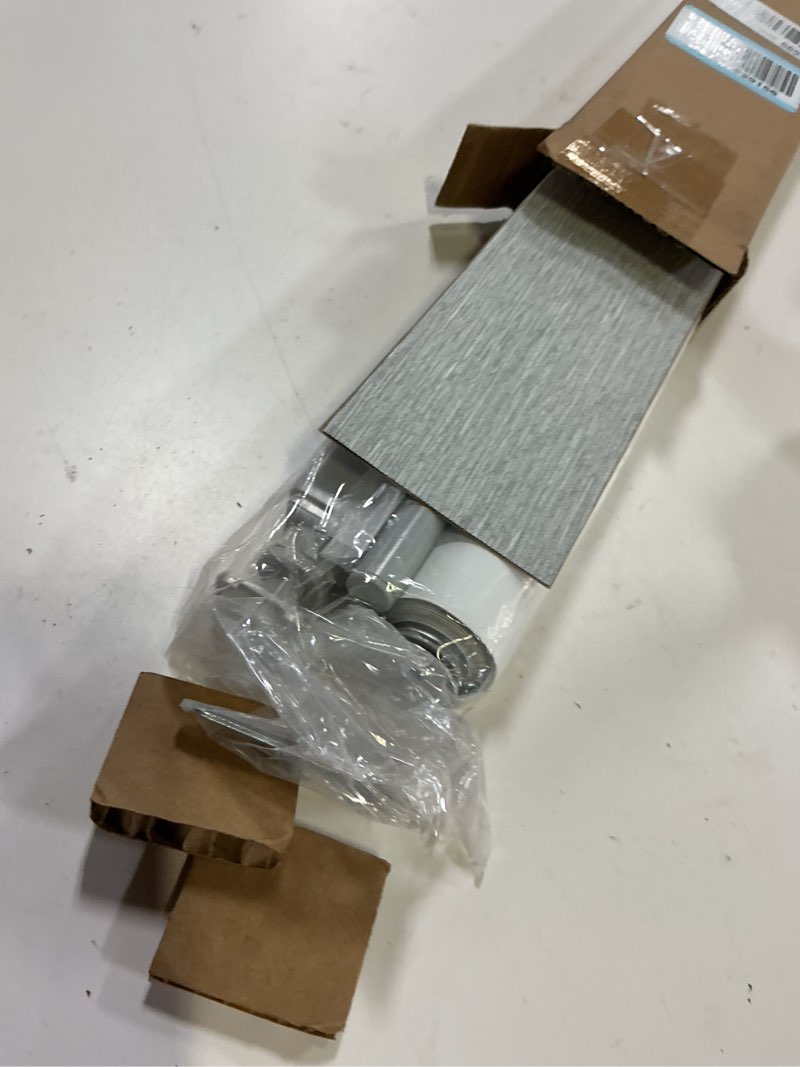 Condition photo showing Good Condition for unishades no tools no drill cordless blackout roller shades for indoor windows, easy to install, darkens rooms, blocks heat, and protects against uv rays, window size 21” w × 72" h grey blackout - grey 21" w × 72" h