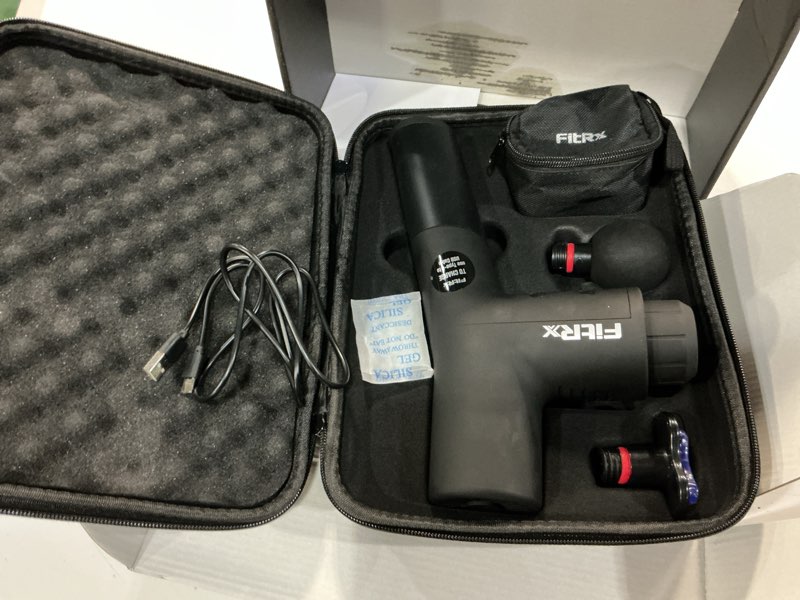 Condition photo showing Good Condition for fitrx massage gun handheld deep tissue percussion massager with 6 speeds and 4 swappable heads for premium neck back & muscle relief