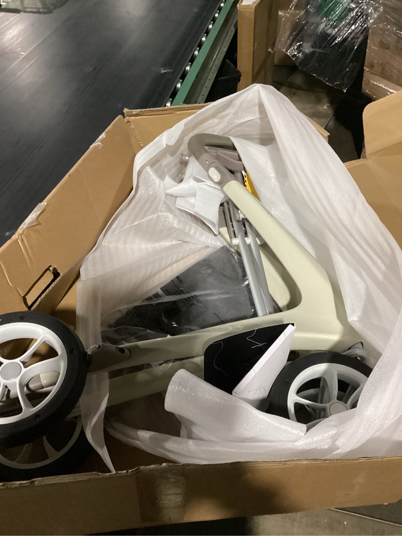 Condition photo showing New/Like New for byacre carbon ultralight rollator walker with organizer bag, compact track, 16" x 22" seat (w x h), oyster white oyster white compact track