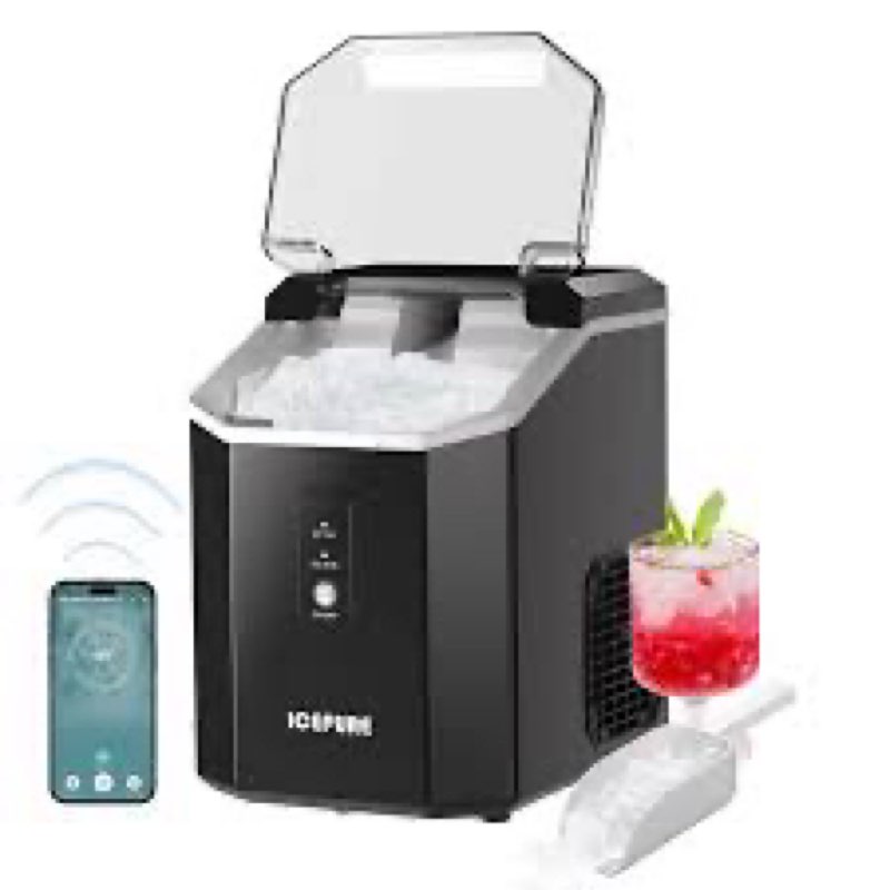 Portable Nugget Ice Maker Countertop With Self-Cleaning, App Control, 33Lbs Daily