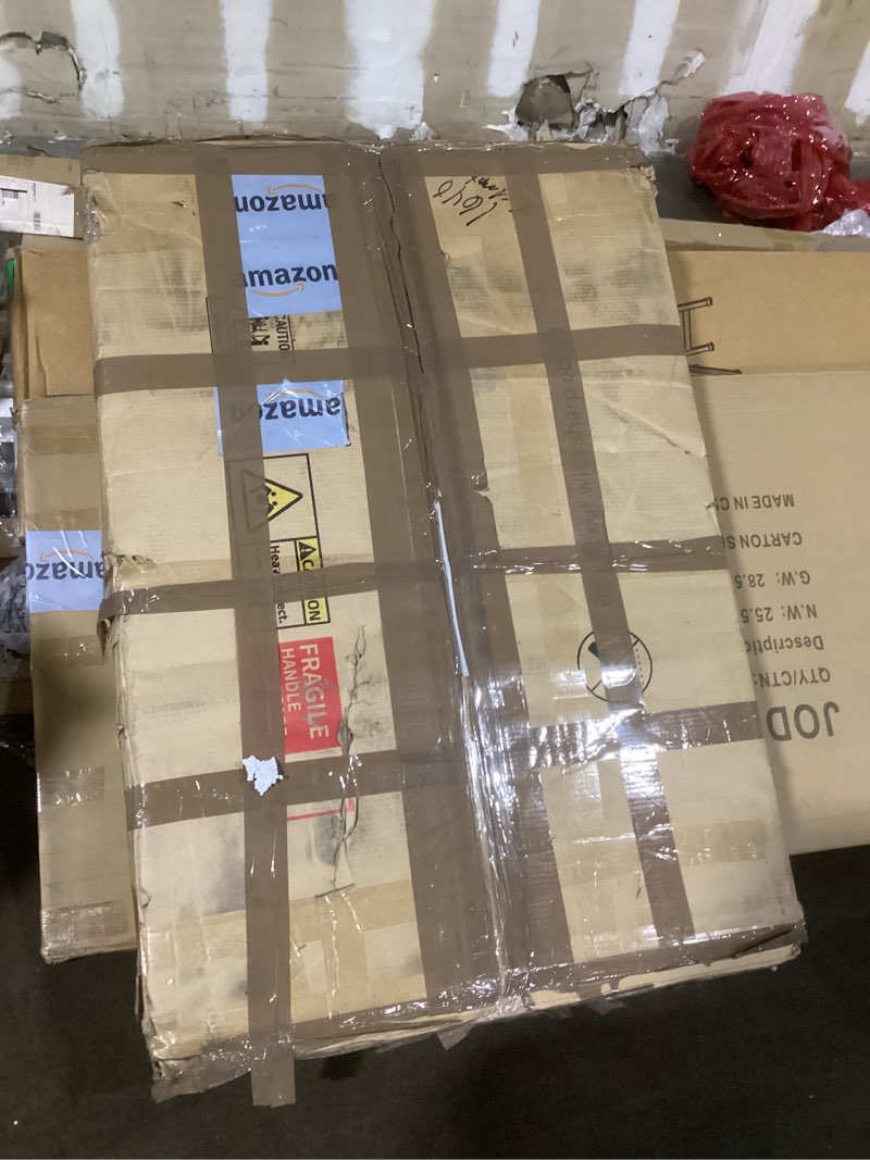 Condition photo showing As Is for DWVO Vanity Desk with Large Mirror and LED Light, Power Outlets, Makeup Vanity Table with Foldable C