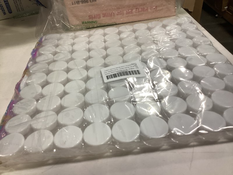 Condition photo showing New/Like New for MotBach 100 Pack 5g Plastic Jars with Lids, 5ml Round Clear Cosmetic Containers Makeup Jars, 5gram Travel Size Container Jar with Spatulas for Makeup Sample Lotion Cream Ointment Salve Balm Powder 5g White