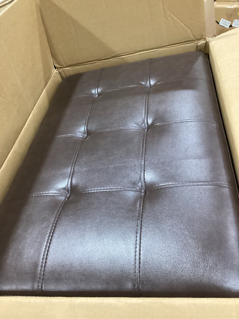 Condition photo showing Good Condition for fontoi l shaped sectional couch with otttoman, 97" leather sectional sofa for living room modular couches with cup holders for bedroom, apartments, brown