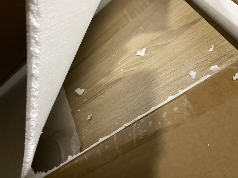 Condition photo showing Good Condition for Washer Dryer Countertop 27.5" W x 54" L Laundry countertop for Storage and Organization with Edge Rails, Oak Oak 1-tier Countertop