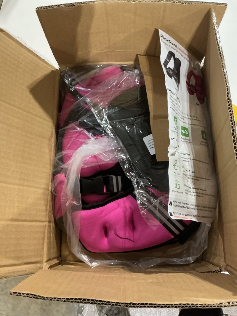 Condition photo showing Good Condition for weighted vest for woman man 5lb/6lb/8lb/12lb/15lb/20lb/25lb/30lb weighted vest for walking, strength training weight vest with adjustable buckle detachable phone pouch for running workout pink 30 lb