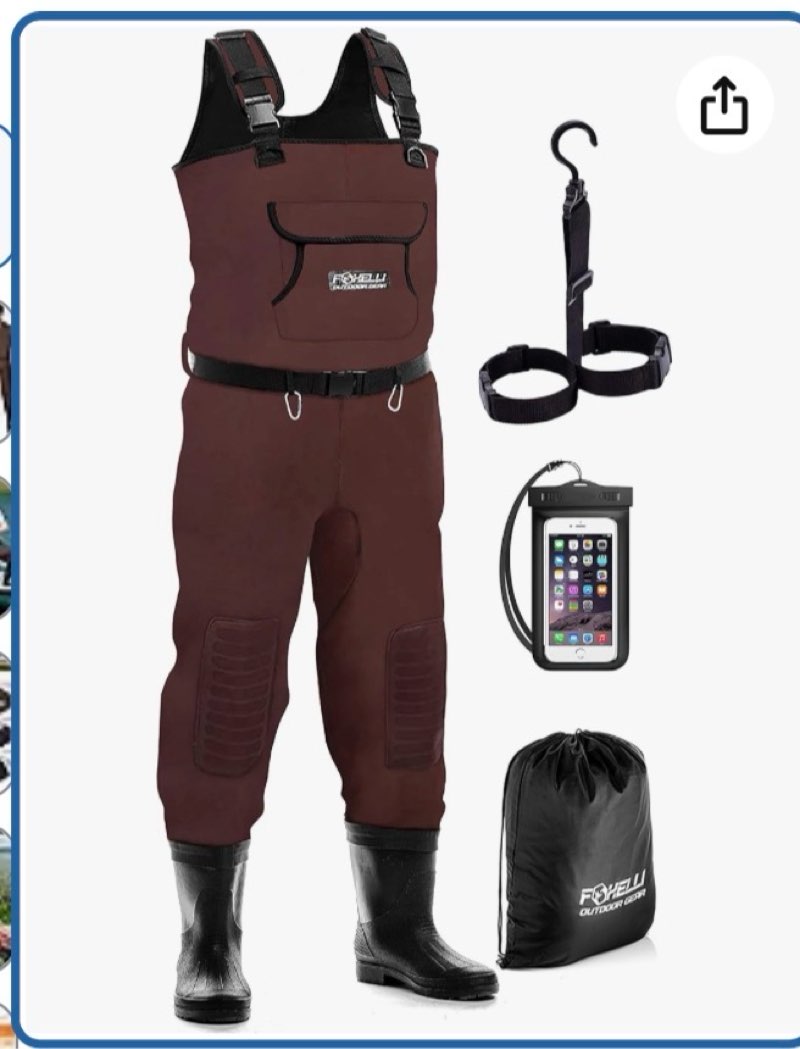 foxelli chest waders, waterproof 4mm neoprene hunting & fishing waders for men & women with boots