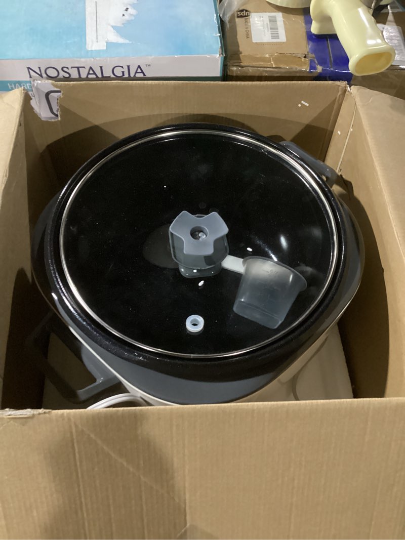 Condition photo showing Good Condition for BLACK+DECKER Rice Cooker 28 Cups Cooked (14 Cups Uncooked) with Steaming Basket, Removable Non-Stick Bowl, White 28-cup rice cooker