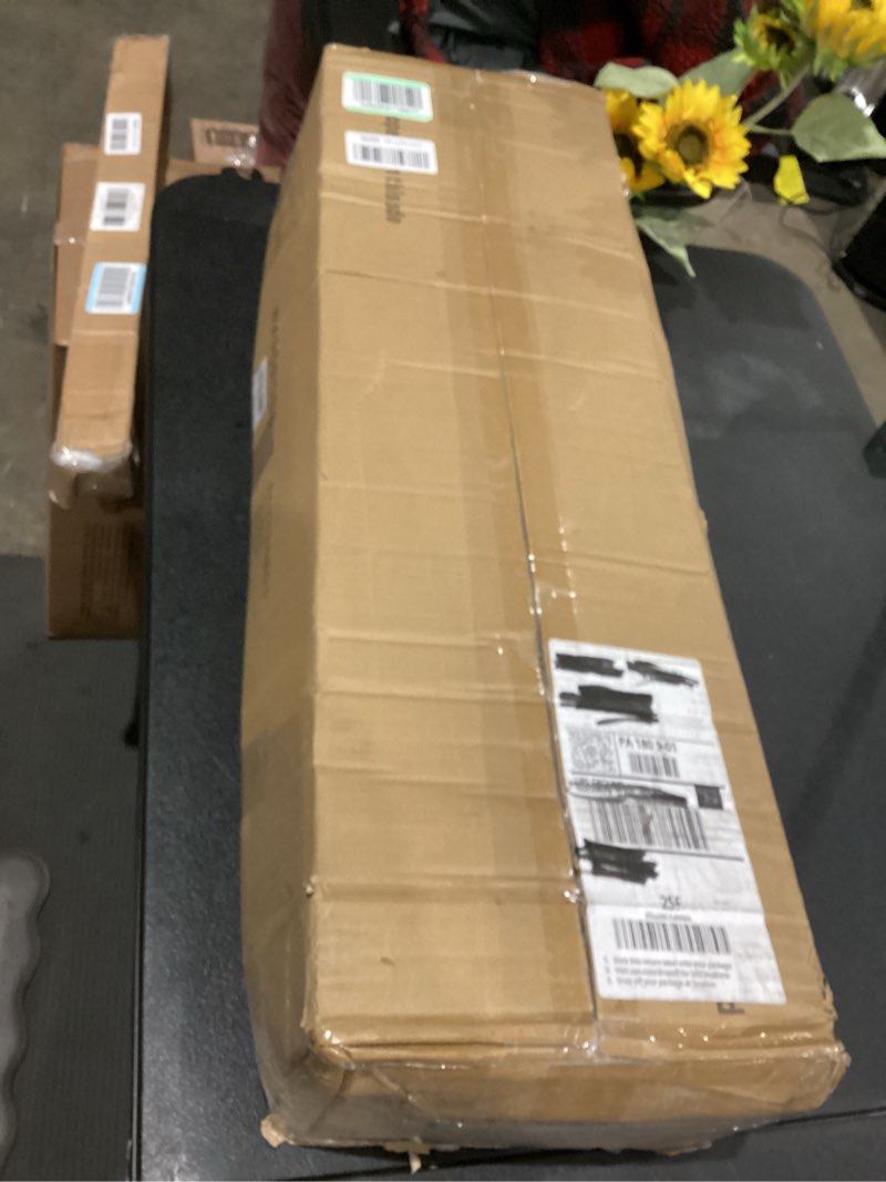 Condition photo showing As Is for Portable Closet, 81.5 Inch Extra Large Capacity Wardrobe Closet with Cover, Clothes Storage Organizer with Shelves and 5 Hanging Rods, Easy to Assembly, Black PCT136B01 81.5"L x 17.7"W x 78"H Black