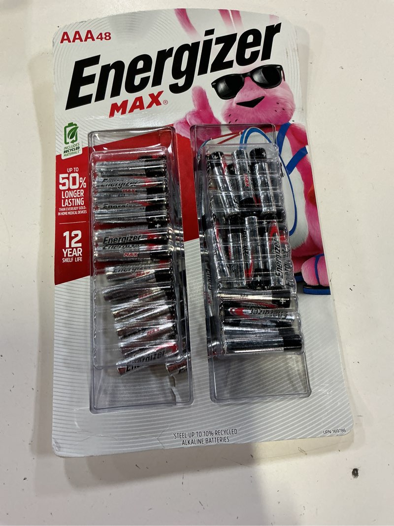 Condition photo showing As Is for energizer max alkaline aaa batteries (pack of 48)