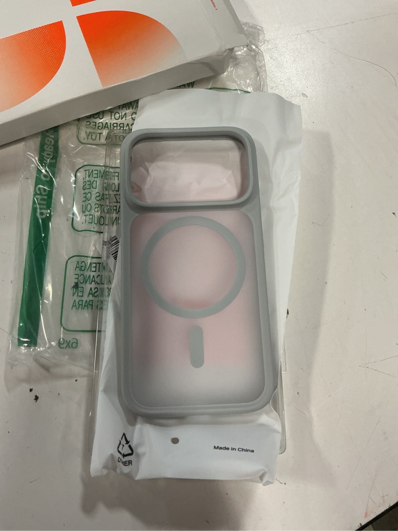 Condition photo showing Good Condition for torras magnetic shockproof for iphone 17 pro case, camera control, compatible with magsafe, military-grade protection, stronger slim translucent phone case for iphone 17 pro, silver white iphone 17 pro silver white