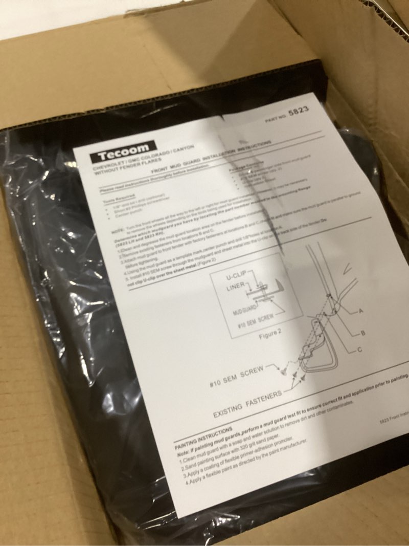 Condition photo showing Good Condition for tecoom mud flaps for chevy colorado/gmc canyon without flares 2015-2022 mud guards splash guards front and rear black set of 4 colorado&canyon 2015-2022