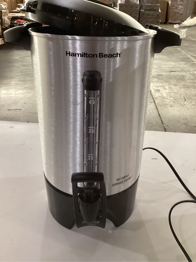 Condition photo showing As Is for Hamilton Beach 45cup Urn 40519