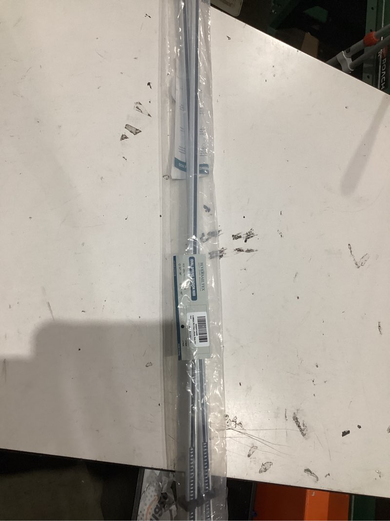 Condition photo showing As Is for h.versailtex 2 pack spring tension curtain rods 36-60 inch lightweight tensions rods securely in place; easy to use/install for kitchen/bathroom/wardrobe, durable sturdy rods, white 36"-60" (2 pack) white